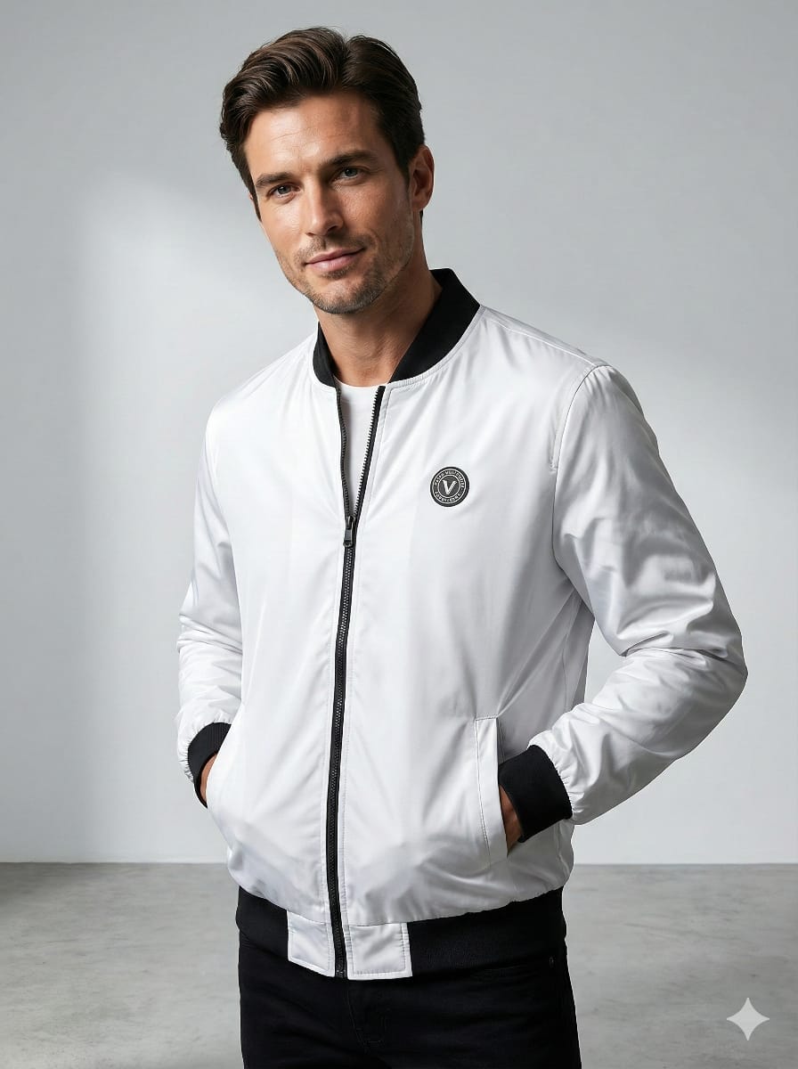 Van Heusen Men’s Classic White Bomber Jacket
